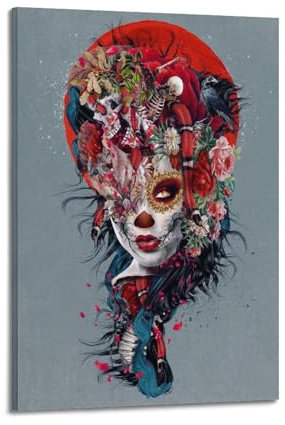 VZRSQZK Poster mit Tag der Toten, dekoratives Gemälde, Leinwand-Wandposter und Kunstdruck, modernes Familienschlafzimmer-Dekor-Poster, 20 x 30 cm