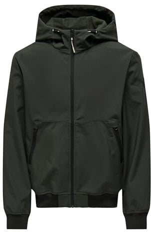ONLY & SONS Onsbowie Bomber OTW Chaqueta Softshell para hombre, verde oscuro, M