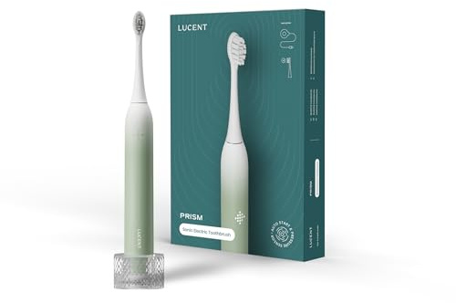 Prism Sonic Elektrische Zahnbürste Mintgrün – Elektrische Zahnbürste mit automatischem Ein-/Ausschalten, Smart-Timer-Erinnerung, 3 Putzmodi, druckempfindlich, 60 Tage Akkulaufzeit