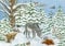 Sticker-Adventskalender – Eselchen im Winterwald