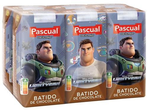 Batido de chocolate, elaborado sin edulcorantes PASCUAL 6 x 200 ml. (Varios sabores) (Batido de chocolate, 6 Pack de 6)