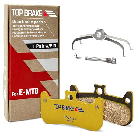 TOP BRAKE Disc Electric Bike Brake Pads for Formula Cura 4 | E-Bikes, E-MTB, Bike Parking | E-Bike Compound,Long Lasting,Premium E+ Version,Gold (PIN Included)