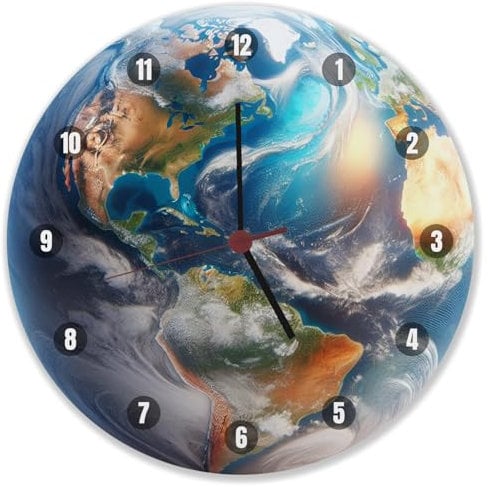 speecheese Erdkugel Wanduhr Weltkugel Globus Design Planet Erde Motiv Stilvolle Wanduhr für Weltenbummler Dekorative Kugel Sphäre Uhr