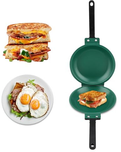 Cocoarm Wendepfanne Doppelseitige Flip-Bratpfanne Mit Titanstahlbeschichtung Und Einfacher Reinigung Für Gasherde