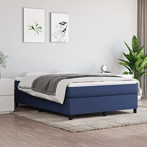 ShGaxin Boxspringbett Blau 140x200 cm Stoff, Bett, Bettrahmen, Gästebett, Bed Frame, Jugendbett, Familienbett, Bett Gestell, Schlafzimmer Bett - 3120868