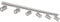 GLOBO Deckenstrahler silber Spot Deckenleuchte Spotleiste 6 flammig, Metall verchromt skandinavisch, 6x GU10 Fassungen, LxBxH 115x6x12cm