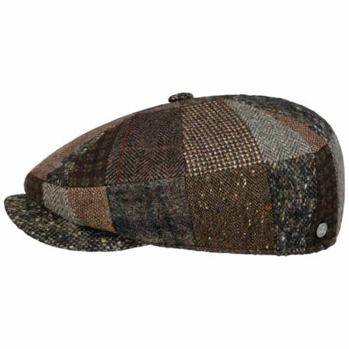LIERYS Mindell Flatcap Patchwork Schiebermütze Made in EU Herren Winter braun M (56-57 cm)