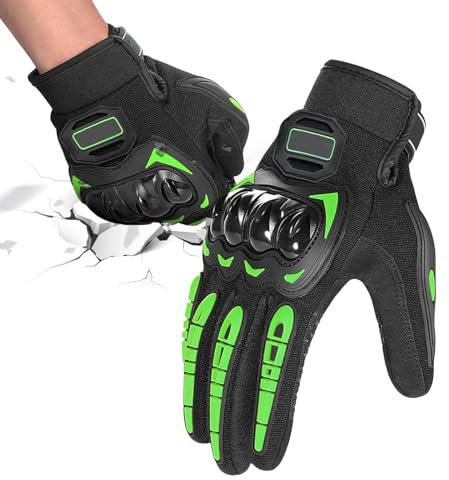 Gants de moto pour hommes – Gants de moto à coque rigide pour femmes, écran tactile, dragonne réglable, équipement de protection pour sports motorisés pour éviter les chutes, conduite en toute sécurit