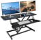 Yaong Gauo Standing Desk Converter 80x40cm Height Adjustable Sit Stand Computer Workstation Riser for Dual Monitor/Laptop Screen Load up to 15kg with Detachable Keyboard Tray and Phone Stand Holder