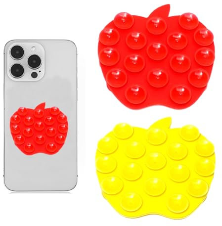 NHQ Ventosa Per Telefono Per Tutti I Modelli Di Telefono,2 Pezzi Silicone Supporto Smartphone Auto,Supporto Telefono Auto Ventosa,Ventose per Telefono,Ventose per Vetro,Multiuso,Forma di Mela