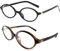 DiiWmme 2 Stück klare blaue lichtblockierende Brille Modische ovale Rahmen Leichte Lesebrille für Frauen Männer Computerbildschirm Filter Brille Anti Kopfschmerzen Augenbelastung Blendung