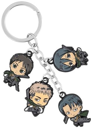 Weeb Keychains Attack on Titan Schlüsselanhänger, aus robustem Metall und leuchtenden Farben, Anime-Geschenke, Anime-Anhänger, Handy-Anhänger und Zubehör, coole Schlüsselanhänger für Tasche, Geldbörse