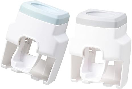 minkissy 1 Satz Zahnpastapresse Zahnbürste Abs Tabletten Spender Wandbecherhalter Ablageregal Stauraumregal Badaufbewahrungen Bad Accessoires Für Zahnpasta Kleinigkeiten-Organizer 2st