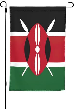 Bandera de Kenia con impresión elegante para jardín, para todas las estaciones, decoración al aire libre, patios, porches, bandera fácil de instalar