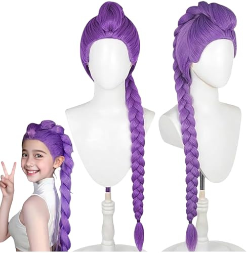 Kpop Dämon Hunter Kostüm Perücke Erwachsene, Mira Rumi Zoey Cosplay Wig Kinder, Huntr/x Anime Jäger Popsänger Idol Haarteil Mädchen Kinder für Karneval Halloween Party Rumi