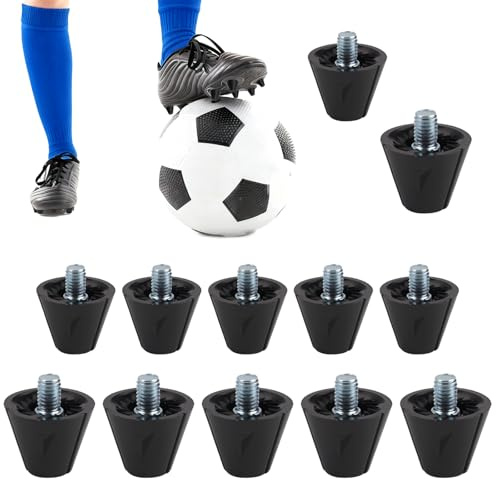 12 Stück Ersatzstollen für Fußballschuhe für Herren und Damen (Schwarz) | 13/16mm Schraubstollen für Fussballschuhe, Nylonstollen, Metallkopf-Ersatzstollen, Ersatz Fußball Schuh Stollen Studs