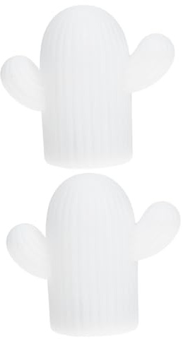 WATIIFUFU 2 pezzi Lampada da Comodino Cactus Bianca Luce Notturna Compatta per Camera da Letto Decorazione Luminosa Romantica e Salva Spazio