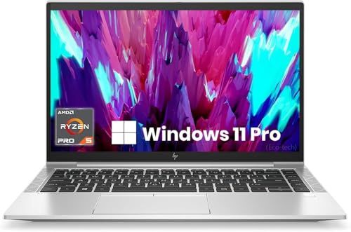HP Elitebook 845 G8 Ordinateur Portable Win11 Pro, 14-inch FHD(1920x1080) Display, AMD Ryzen 5 Pro 5650U 6-Core, 16 Go RAM, 512 Go SSD, Pas de Cam, US QWERTY Clavier (Renouvelé)