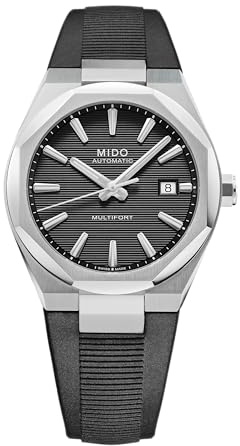 MIDO Multifort 8 One Crown - Schweizer Automatikuhr für Herren - 40mm Edelstahlgehäuse mit satinierten und polierten Kanten - achteckige Lünette - Horizontale Rillenzifferblatt mit Super