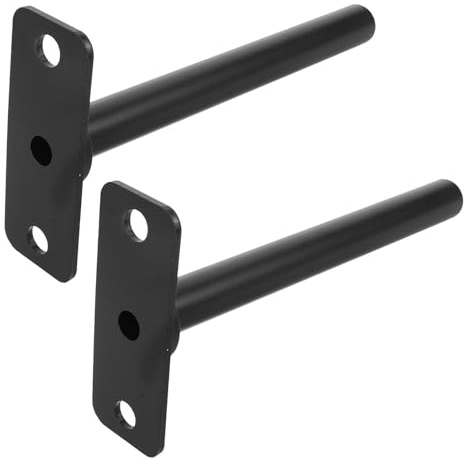 Healifty 2pcs Heavy Duty Barbell Plate Wall Hanger Rack with 25mm Rods, Weight Plate Holder for Home Gym Storage and Workout Equipment Organization