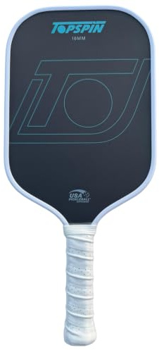 Topspin Pickleball Schläger aus Carbon - Profi Pickleball Paddle für Einsteiger & Profis - Leichter Pickleball Schläger - Hochwertiger Pickle Ball Schläger (Anthrazit/Türkis)