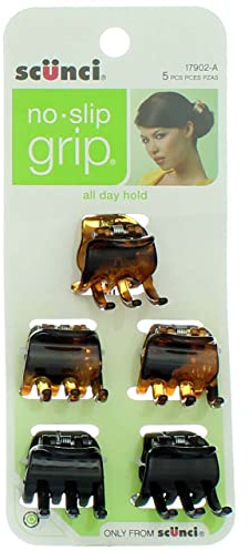 Scunci No-Slip Grip Mini Jaw Clips 5 ea
