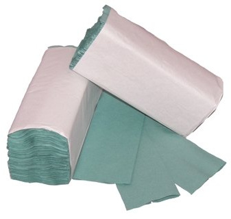 1000 x Green 1 PLY C-FOLD Paper Hand Towels Multi Fold