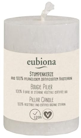 Eubiona Bio - Stumpenkerze - 5.6 x 8 cm - weiß