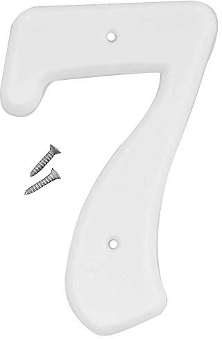Hy-Ko 6 Plastic House Number, Modern Raised Numbers for Exterior House, Durable Convenient Marking for Home Address with Included Mounting Hardware for Simple Installation