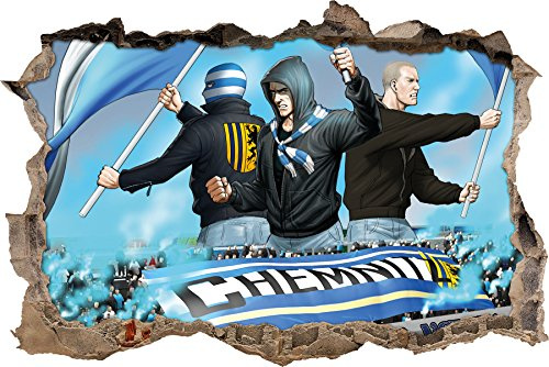 Ultras Chemnitz, 3D Wandsticker Format: 92x62cm, Wanddekoration