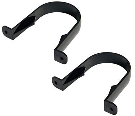 FLOPLAST Black 68mm Round Gutter Pipe Clip - Bag of 2