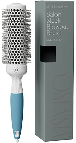 Professional Round Brush for Blow Drying - Small Ceramic Ionic Thermal Barrel Brush for Sleek, Precise Heat Styling and Salon Blowout - Lightweight Round Hair Brush (Barrel 1.3 inch, Bristle 2 Inch)