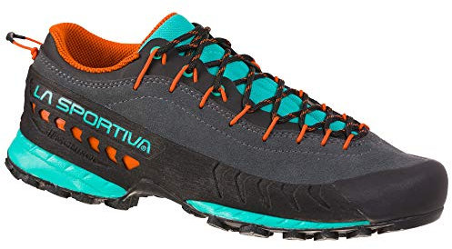 LA SPORTIVA W Tx 4 Blau-Grau - Leichter robuster Damen Leder-Approachschuh, Größe EU 41 - Farbe Carbon - Aqua
