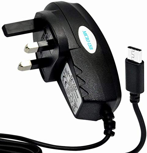 Huawei Y6 2019 3 Pin Mains Wall Plug Micro USB Charger (Black)