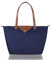 BOJLY Tote Bags for Women Stylish Waterproof Nylon Ladies Shoulder Bag Top Handle Handbag Folding Beach Travel Bag for Work,Shopping, School Navy Blue Large