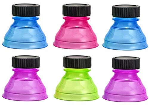 ADHG 6 Pc Reusable Snap On Pop Can Bottle Caps Plastic Beer Water Dispenser Lid Protector Caps Cover Bottle Top Soda Saver Cap for Cool Coke Drink Lids