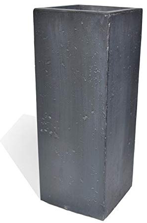 Köhko® Macetero de fibra de vidrio, maceta de 42 x 42 x 82 cm, color antracita