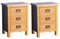 Set of 2 Surrey Oak Bedside Tables Storage Cabinet Units | Pair of Roseland Furniture Rustic Traditional Solid Wood Waxed Side End Night Stands with 3 Drawers for Bedroom or Bathroom| Fully Assembled