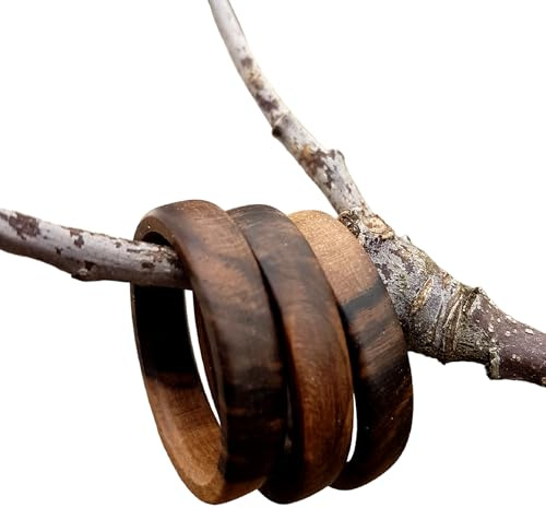 Freundschaftsring Holzfingerring, Nussbaum, Fingerring; Handarbeit,Unikat
