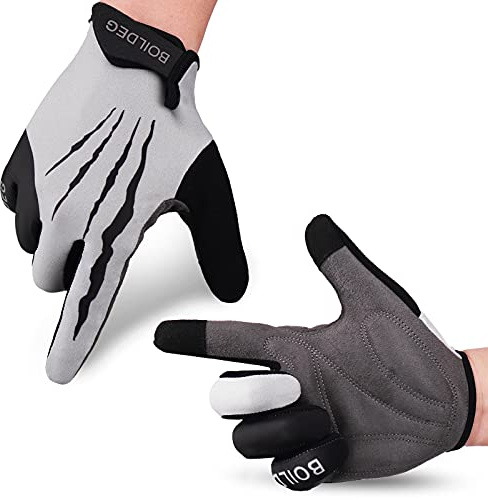 boildeg Fahrradhandschuhe Radsporthandschuhe rutschfeste und stoßdämpfende Mountainbike Handschuhe mit Signalfarbe geeiget Unisex Herren Damen
