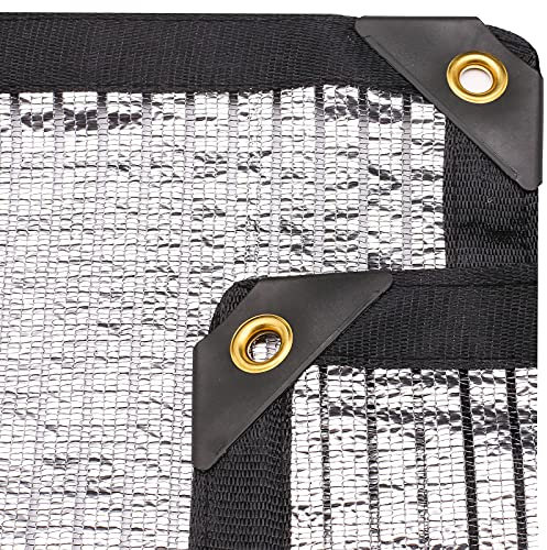 e.share 85% Aluminum Shade Cloth Fabric Sun Block Car Cover Pet Cover Reflective with Grommets for Pergola Cover Canopy 10ft X 16ft