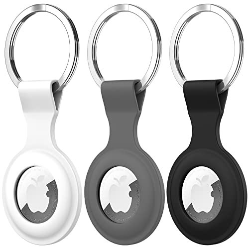 Diruite 3 Pièces pour Apple Airtag Étui Protection,Anti-Perte Localisateur Tracker Housse Étui Anti-Rayures Portable pour Apple AirTag Housse Porte Clé