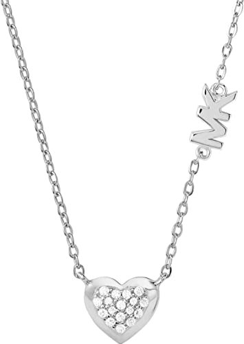 Michael Kors MKC1459AN040 Damen Collier Herz PREMIUM 925 Silber Zirkonia 45 cm