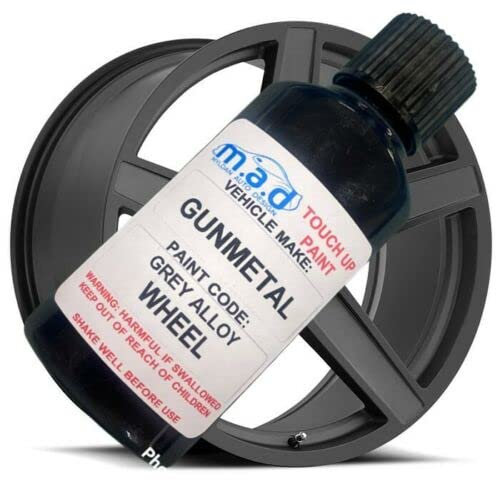 TOUCH UP CAR PAINT 30ML BOTTLE FOR GUNMETAL GREY ALLOY WHEEL (JUST PAINT)