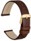 WOCCI 18mm Elegantes Uhrenarmband für Damen mit Goldener Schnalle (Karamell Braun)