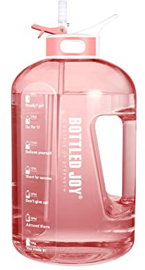 Glaxcidy Gourde Sport Avec Paille 2,5L BOTTLED JOY Bouteille D'eau avec Marqueur de Temps pour Mesurer la Consommation D'eau Quotidienne, Sans BPA Water bottle pour Sport, Gym, Voyage