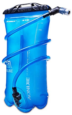 ACHSOO 1L/1.5L/2L/3L Faltbares Wasserbeutel Trinkblase mit Schlauch Hydration Bladder Sport Wasser Blasen Rucksack zum Radfahren Camping Walking (1.5L/51oz, TPU)