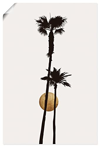 ARTLAND Wanddeko Poster & Kunstdrucke Wandposter 40x60 cm Hochformat Minimalismus Sonne Pflanzen Palmen Paradies U3WW