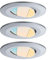 Paulmann 93095 LED Einbauleuchte Calla 3er-Set schwenkbar IP65 90mm 30° 3x550lm White Switch 3x5 Watt Einbaustrahler Chrom matt 3000 K