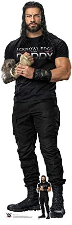STAR CUTOUTS Roman Reigns Schwarzes Outfit WWE Lifesize Karton Ausschnitt mit Mini Profi Wrestling Champion